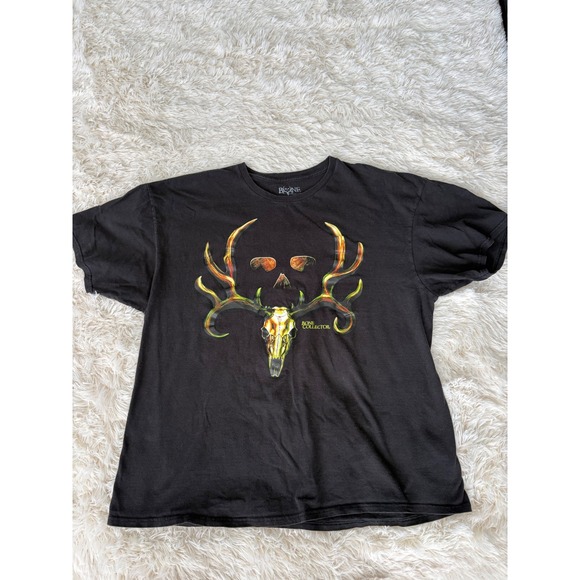 Bone Collector Mens 2XL Black Short Sleeve Graphic Deer Skull T-Shirt - Picture 1 of 4